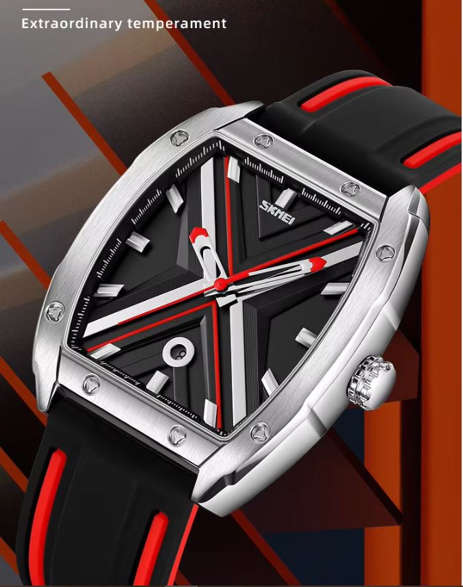 SKMEI 9364 Men’s Quartz Watch – Classic Silicone Strap Waterproof Wristwatch