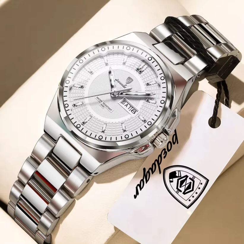 POEDAGAR 796 Women’s Quartz Watch – Day Date, Luminous Silver White