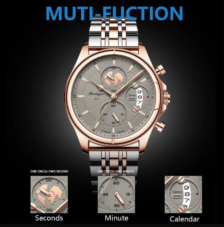 Luxury watch with detailed face and rose gold band on a black background, featuring the brand 'Breguet'.