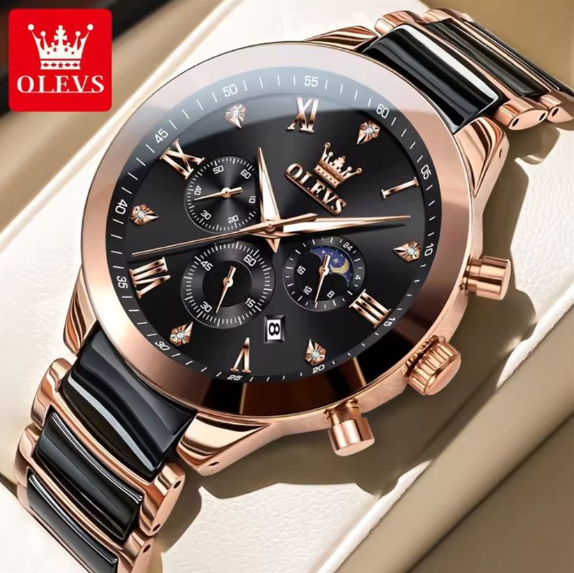OLEVS 7004 Luxury Ceramic Chronograph Men’s Quartz Watch