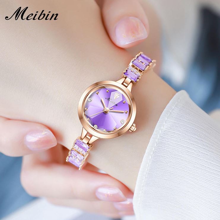 MEIBIN 1690 Women’s Fashion Bracelet Watch Lavender – Waterproof Quartz Jewelry Wristwatch