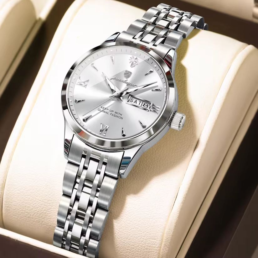 POEDAGAR 504 Women’s Quartz Watch Silver White – Stainless Steel Band & Complete Calendar Design (Copy) (Copy) (Copy) (Copy) (Copy)