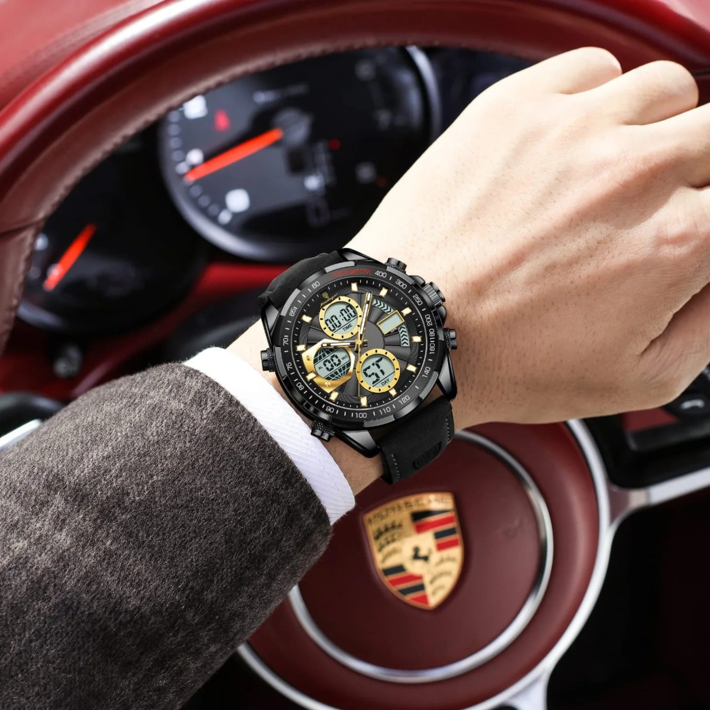 Poedagar 108 Quartz Chronograph Wristwatch for Men