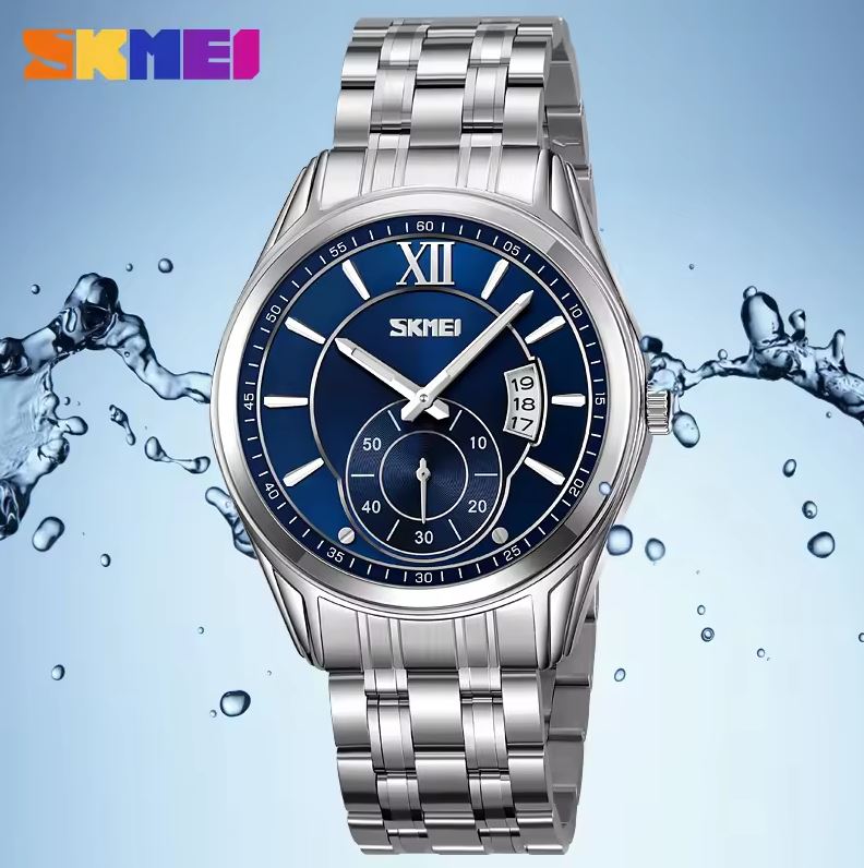 SKMEI 9319 Men’s Quartz Watch – 42.5mm Business Fashion Stainless Steel Band