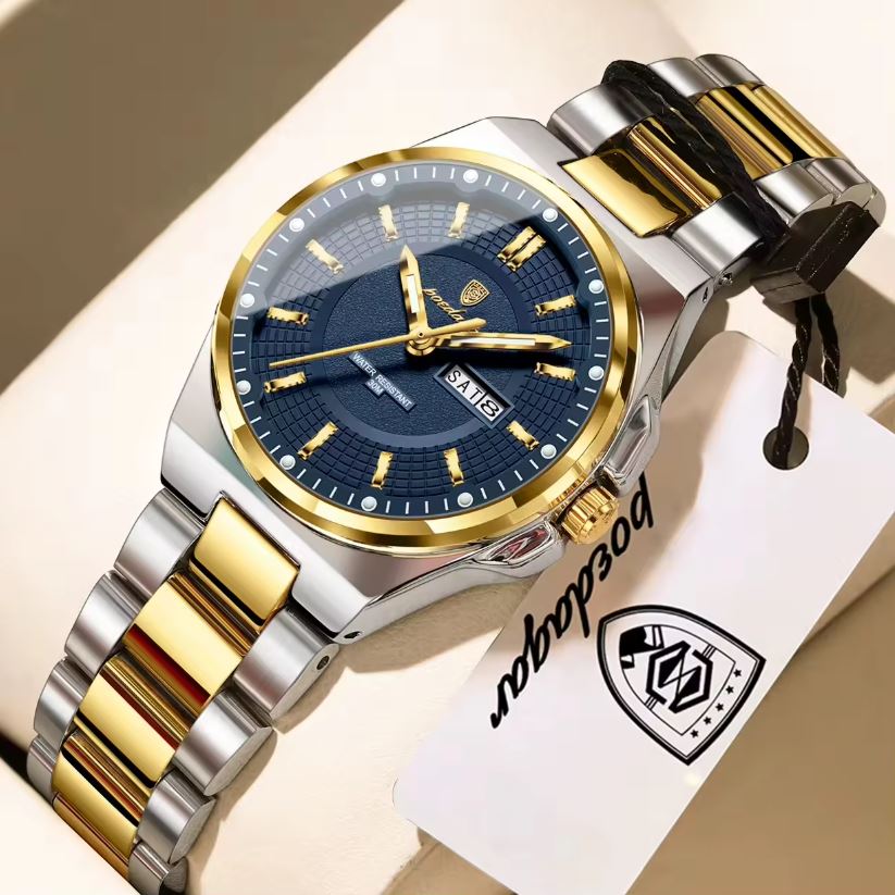 POEDAGAR 796 Women’s Quartz Watch – Day Date, Luminous Two Tone Blue