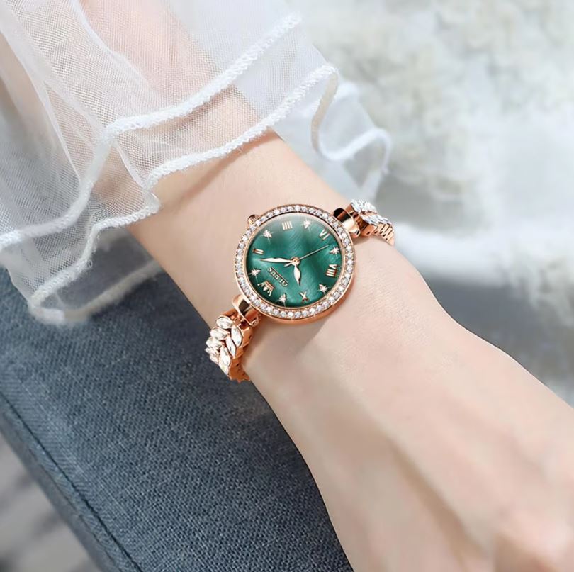 OLEVS 9971 Ladies Diamond Design Luxury Quartz Watch – Bling Crystal Jewelry Wristwatch