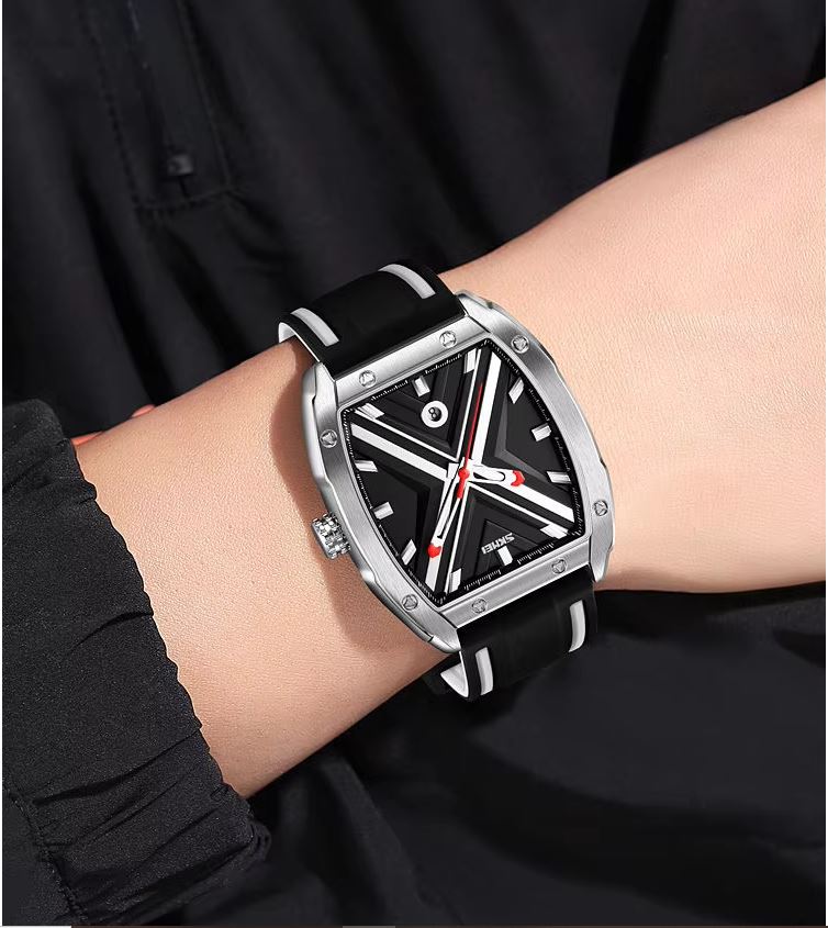 SKMEI 9364 Men’s Quartz Watch – Classic Silicone Strap Waterproof Wristwatch