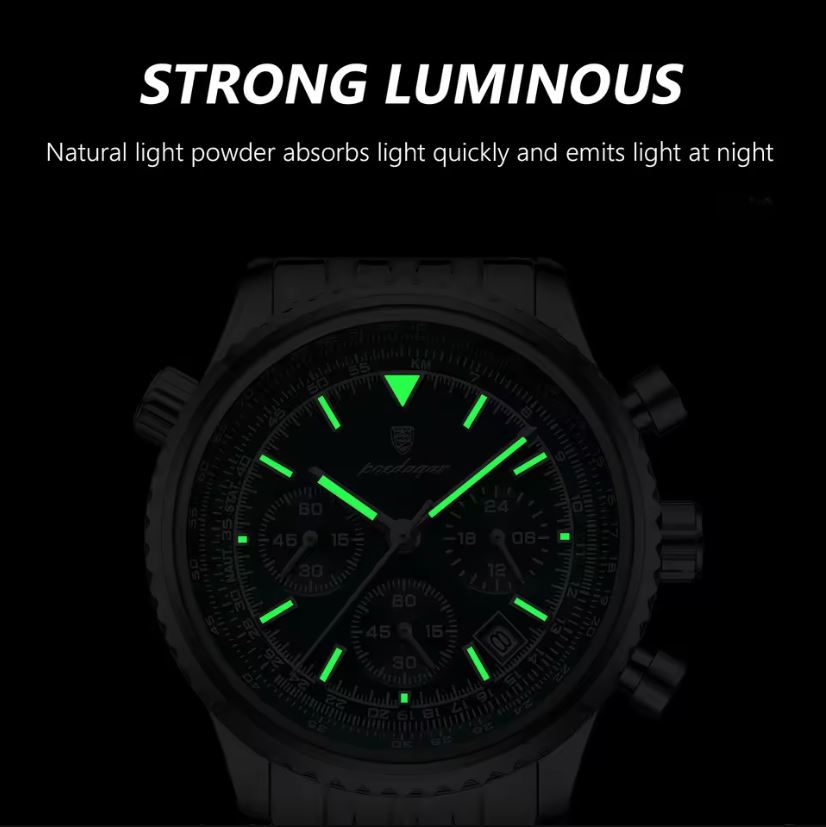 POEDAGAR 960 men’s waterproof quartz watch with luminous display