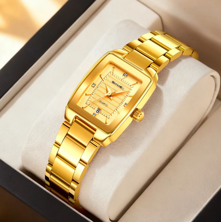 SKMEI 2578 Women’s Quartz Watch Golden– Elegant Fashion Waterproof Wristwatch