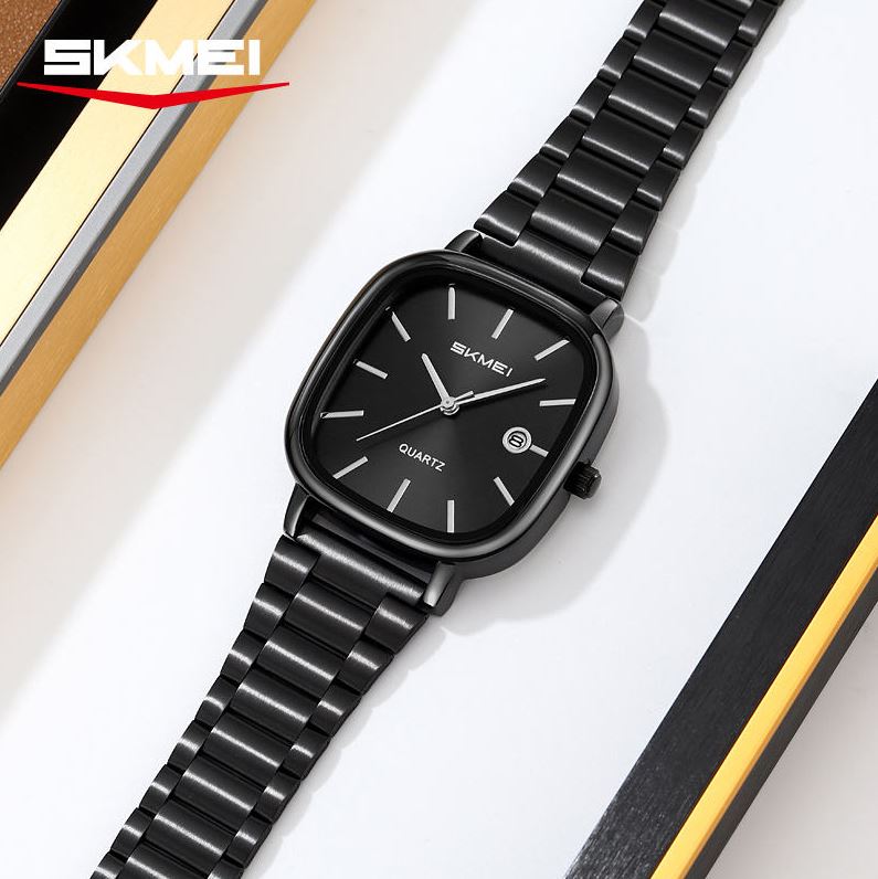 SKMEI 2551 Men’s Quartz Watch Black – Stainless Steel Cartoon Style Water Resistant Wristwatch
