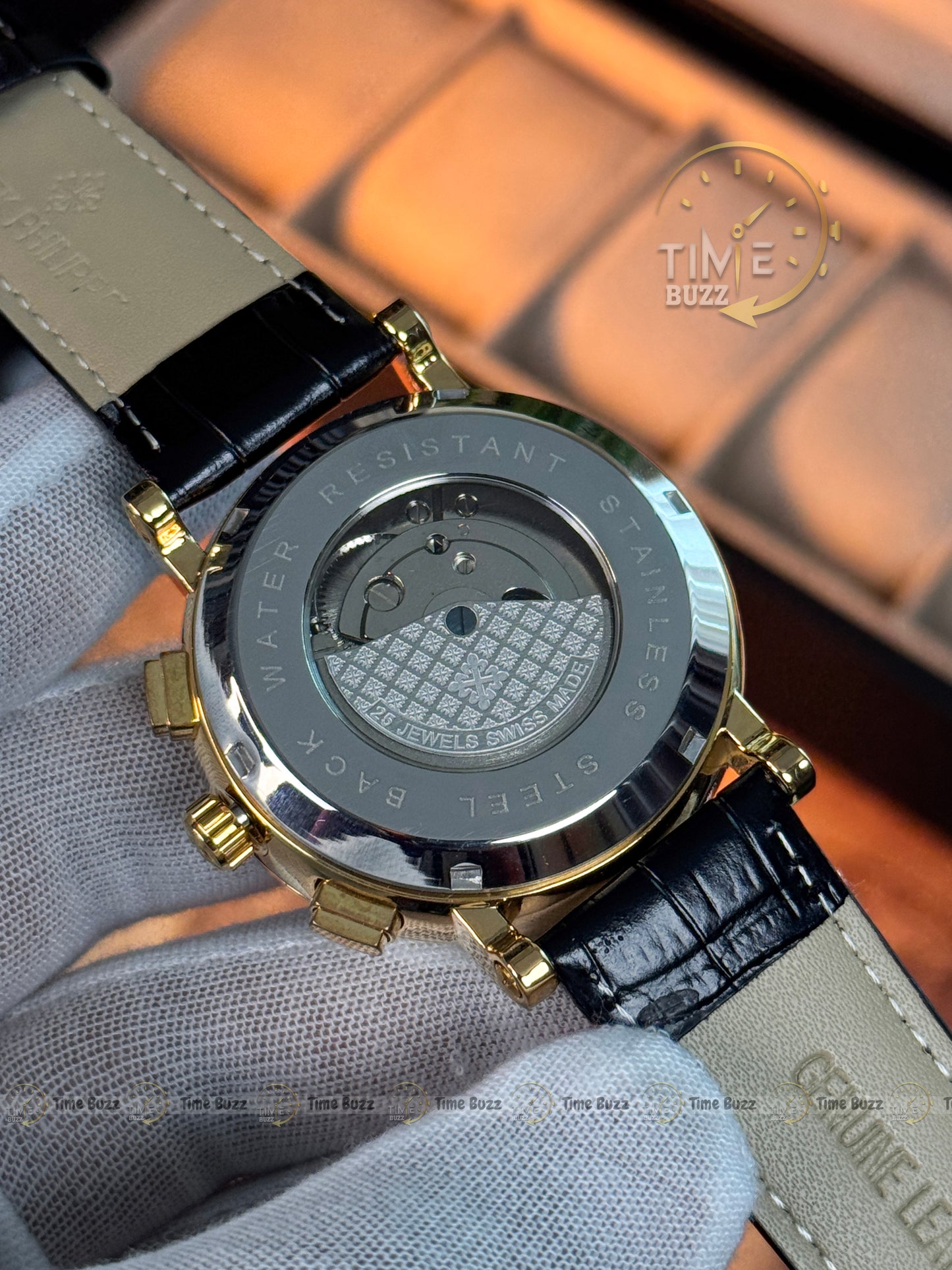 Patek Philippe Tourbillon Calendar Men’s Watch – Black Dial & Black Leather Strap