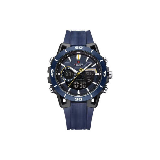 NAVIFORCE 7135 Men’s Dual Display Sports Watch Blue– Luminous 50M Waterproof Digital Quartz Wristwatch