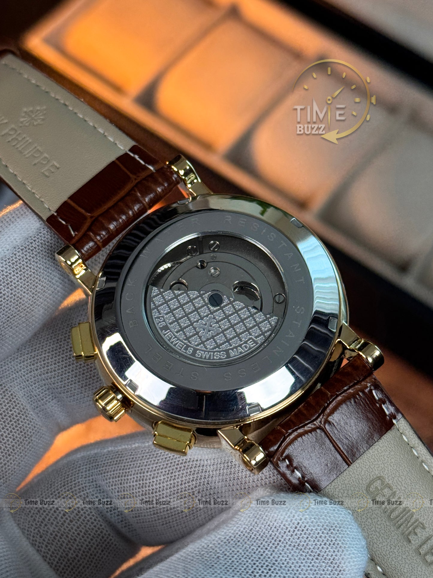 Patek Philippe Tourbillon Calendar Men’s Watch – White Dial & Brown Leather Strap