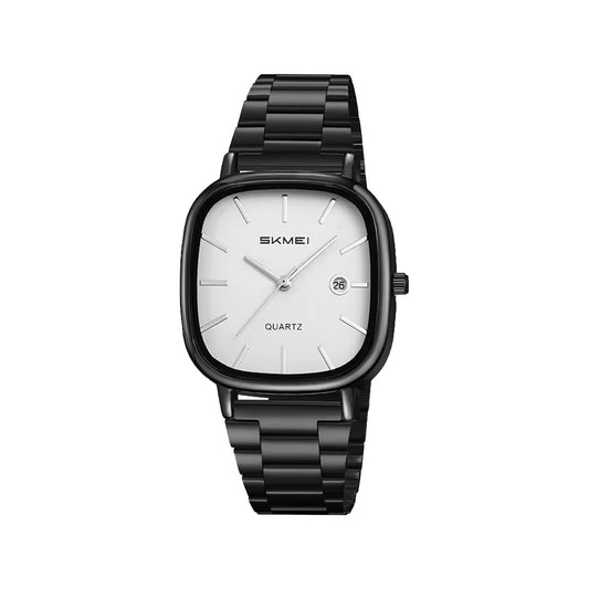 SKMEI 2551 Men’s Quartz Watch Black White – Stainless Steel Cartoon Style Water Resistant Wristwatch