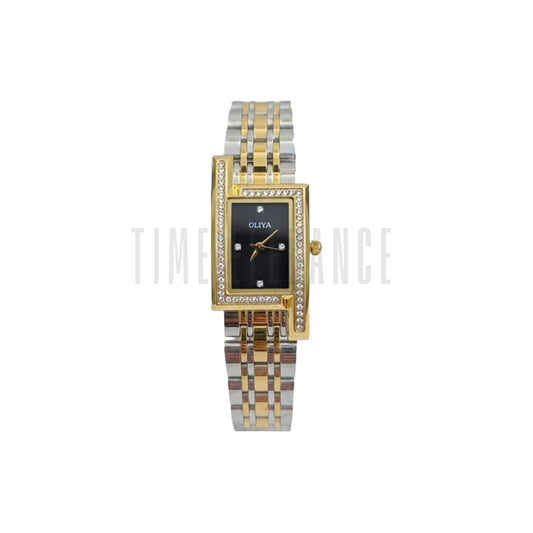 OLIYA 6818 Women’s Small Square Quartz Watch Black Dial – New Fashion Versatile Wristwatch