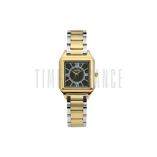 OLIYA 6103 Women’s Small Square Quartz Watch Black Dial – Luxury Waterproof Ladies Wristwatch