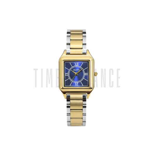 OLIYA 6103 Women’s Small Square Quartz Watch Blue Dial – Luxury Waterproof Ladies Wristwatch