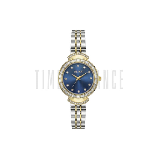 OLIYA 6806 Women’s Square Quartz Watch Blue Dial– Steel Strap Waterproof Business Casual Wristwatch