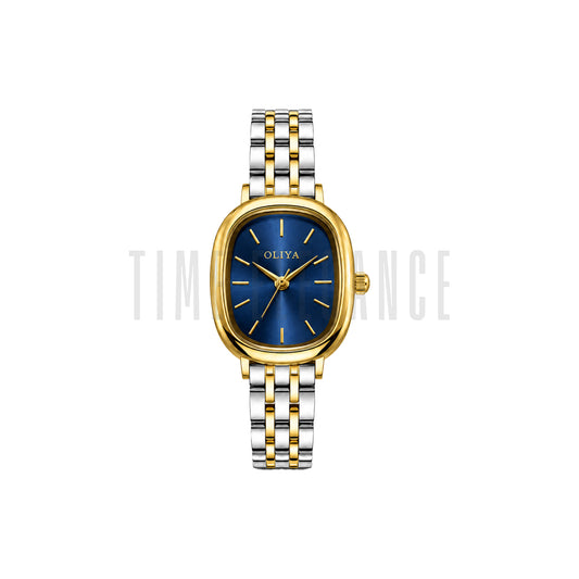 OLIYA 705 Women’s Blue Dial Watch – Gold Silver Bracelet