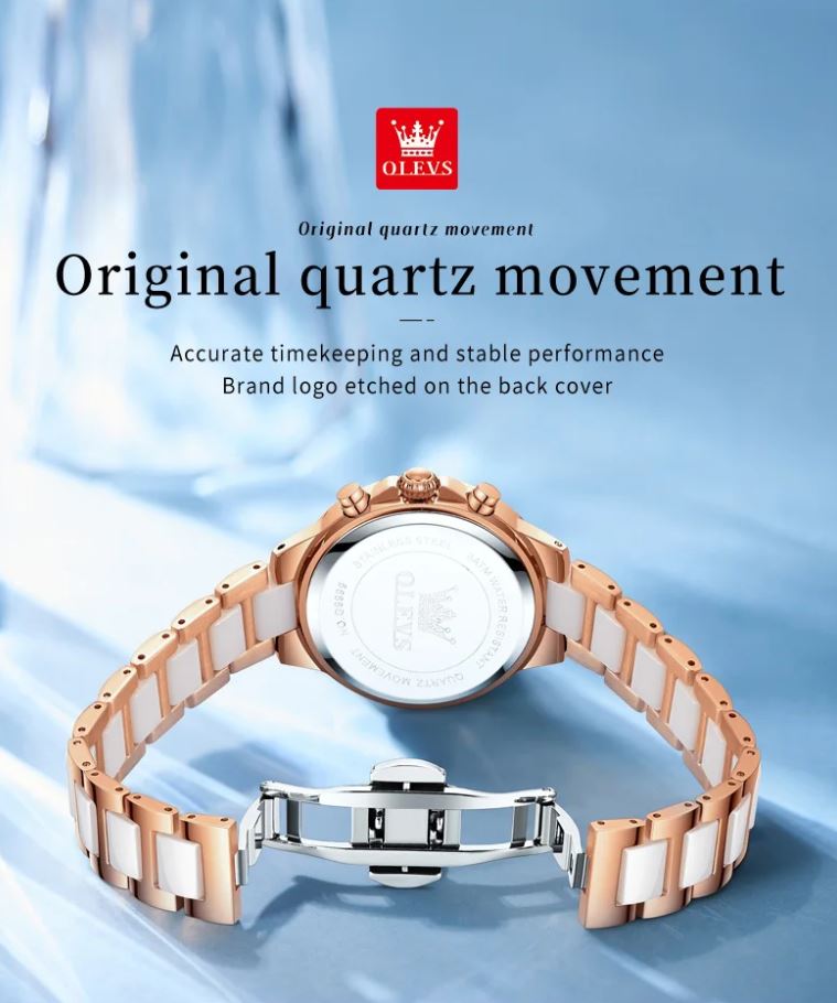 OLEVS 9999 Women's Luxury Fashion Watch Pink Dial – Waterproof Quartz Sapphire Crystal Wristwatch