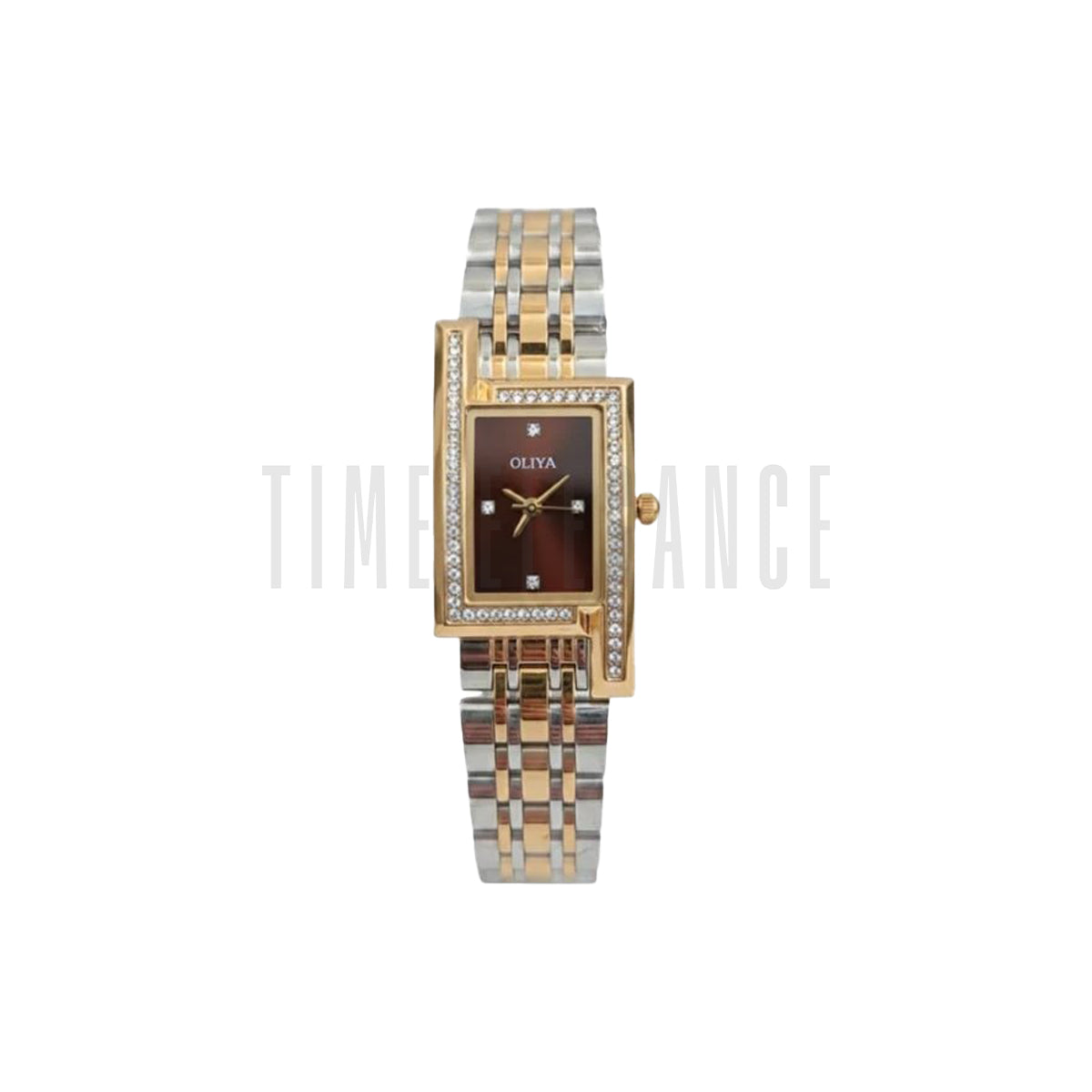 OLIYA 6818 Women’s Small Square Quartz Watch Copper Dial – New Fashion Versatile Wristwatch
