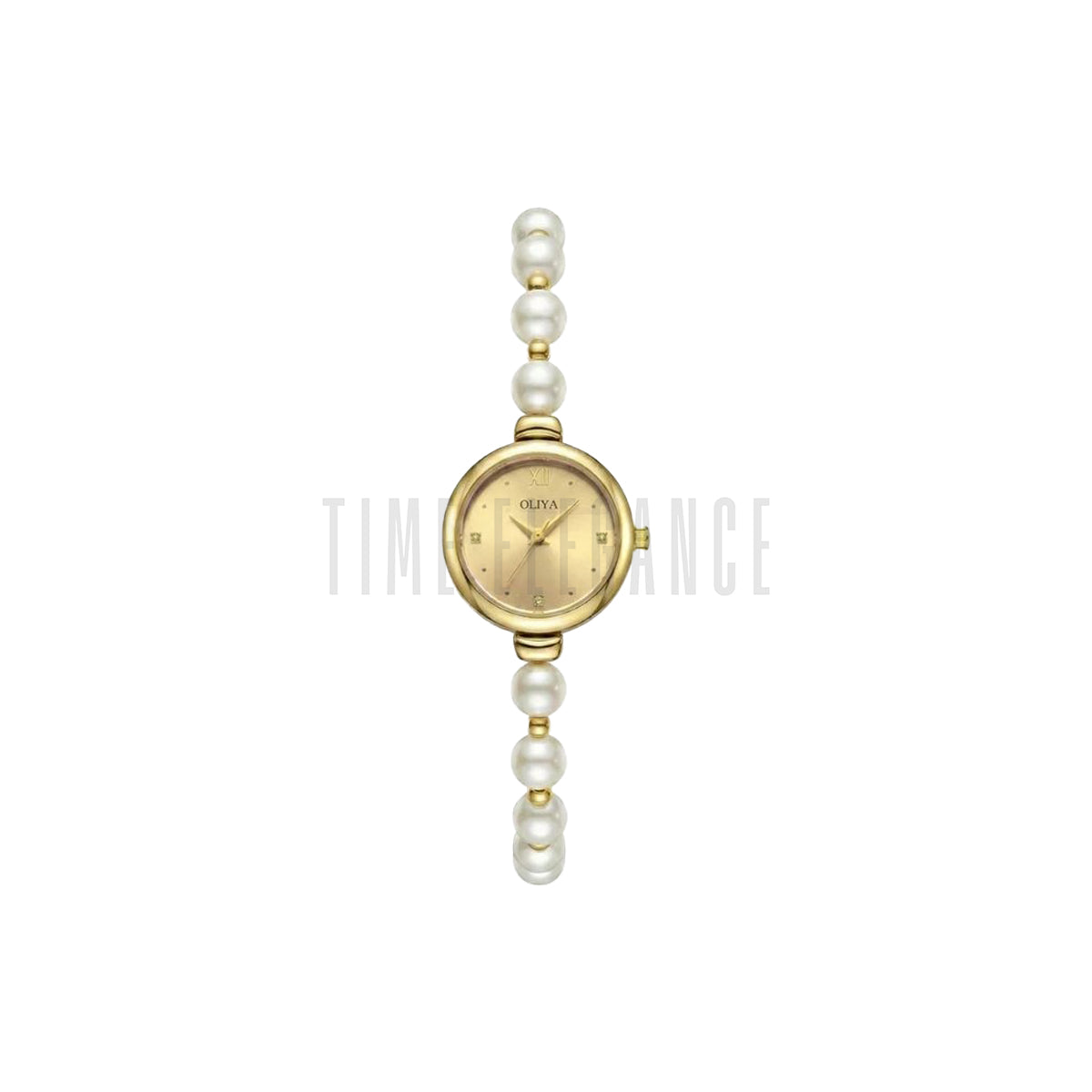 OLIYA 993 Women’s Pearl Bracelet Watch – Elegant Gold Dial Quartz Wristwatch