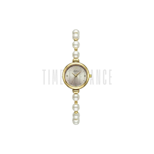 OLIYA 993 Women’s Pearl Bracelet Watch – Elegant Grey Dial Quartz Wristwatch