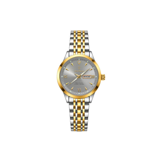 POEDAGAR 504 Women’s Quartz Watch Gold Gray – Stainless Steel Band & Complete Calendar Design (Copy) (Copy) (Copy)