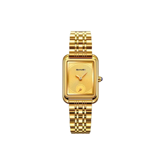 SKMEI 2670 Women’s Quartz Watch Golden – Elegant Rectangular Fashion Wristwatch.