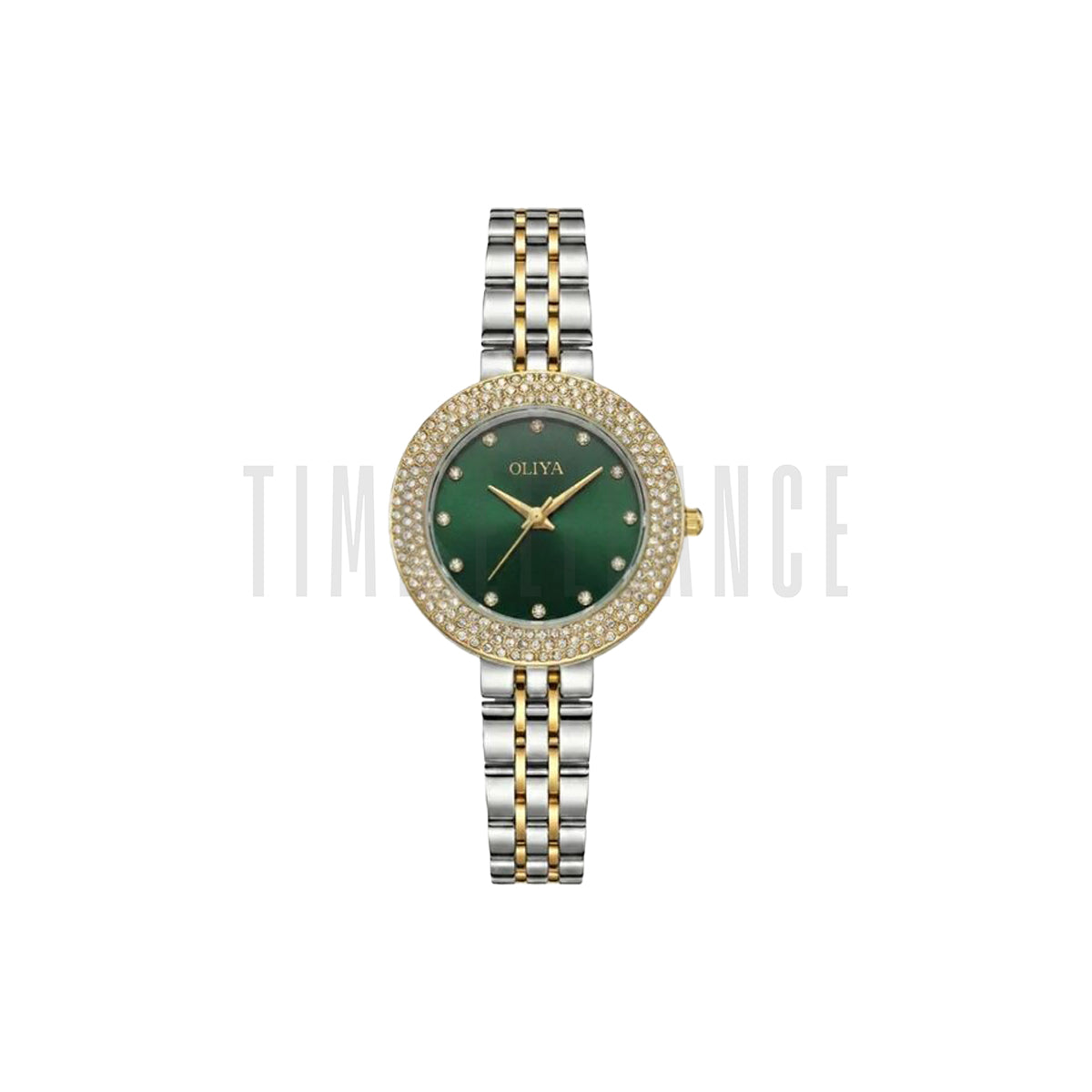OLIYA 6802 Women’s Luxury Quartz Watch Green Dial– Stainless Steel 3ATM Waterproof Fashion Wristwatch