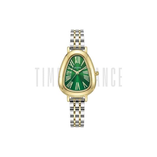 OLIYA 2016 Vintage Snake-Head Quartz Watch Green Dial– Light Luxury Elegant Women’s Wristwatch