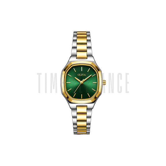 OLIYA 831 Women’s Green Dial Watch – Two Tone Bracelet