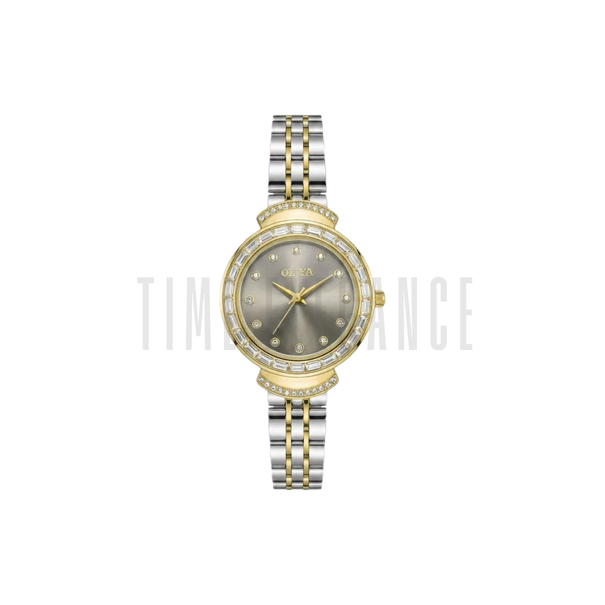 OLIYA 6806 Women’s Square Quartz Watch Grey Dial– Steel Strap Waterproof Business Casual Wristwatch