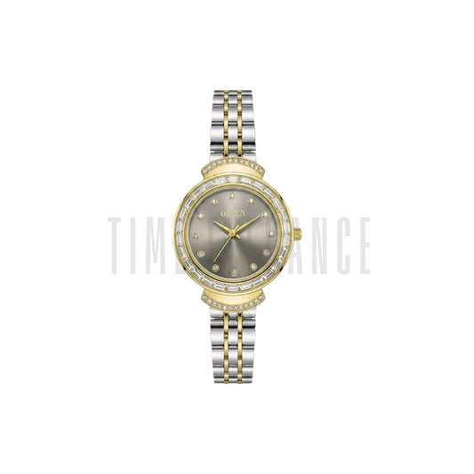 OLIYA 6806 Women’s Square Quartz Watch Grey Dial– Steel Strap Waterproof Business Casual Wristwatch