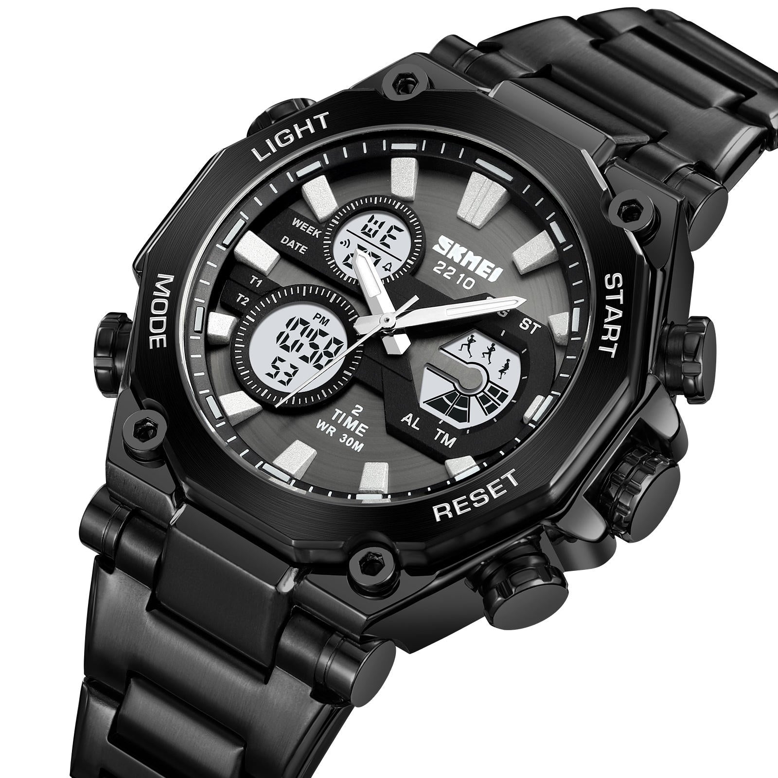 Black多功能手表 on a white background