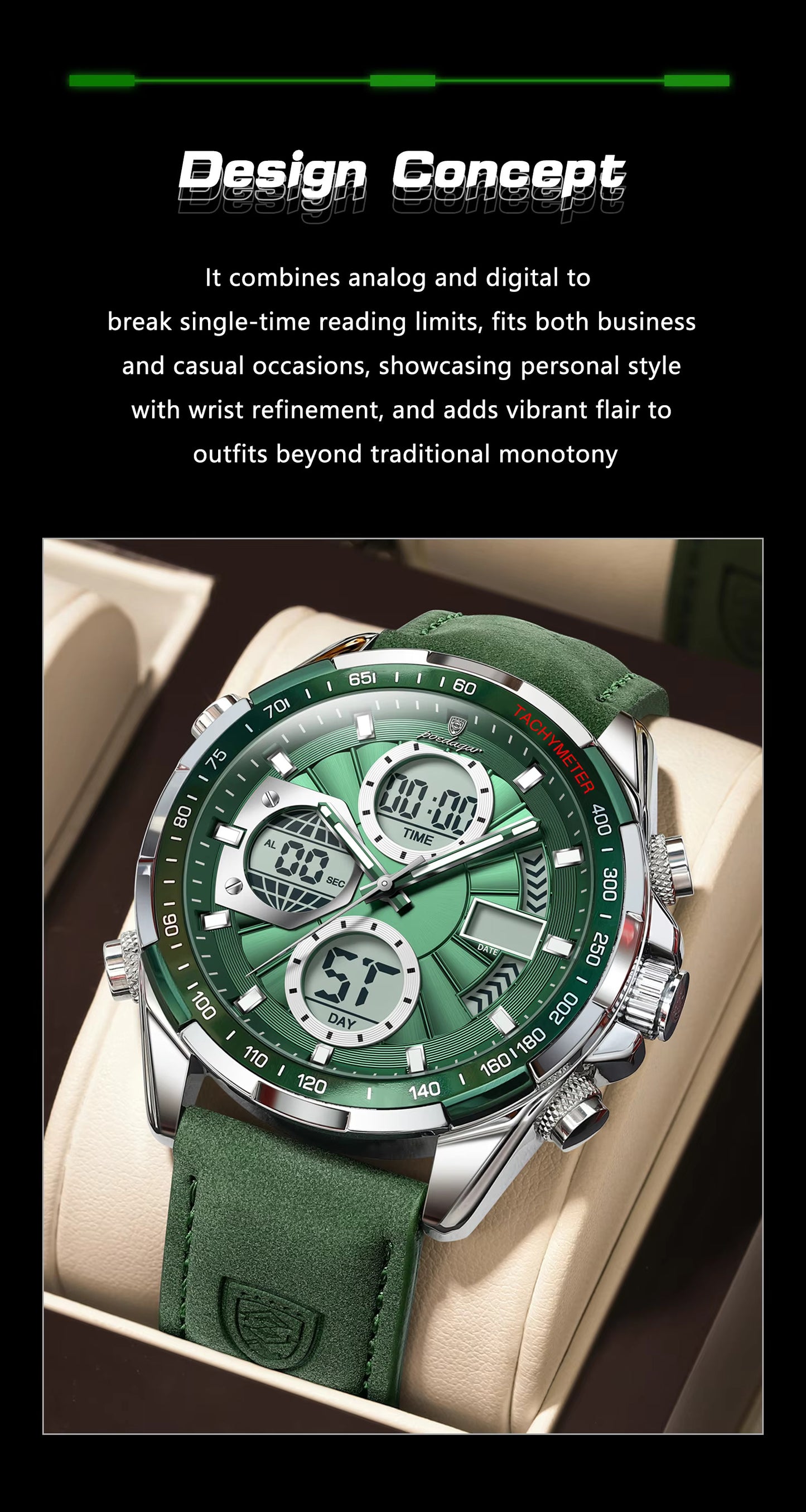 Poedagar 108 Stainless Steel Chronograph Watch Bangladesh