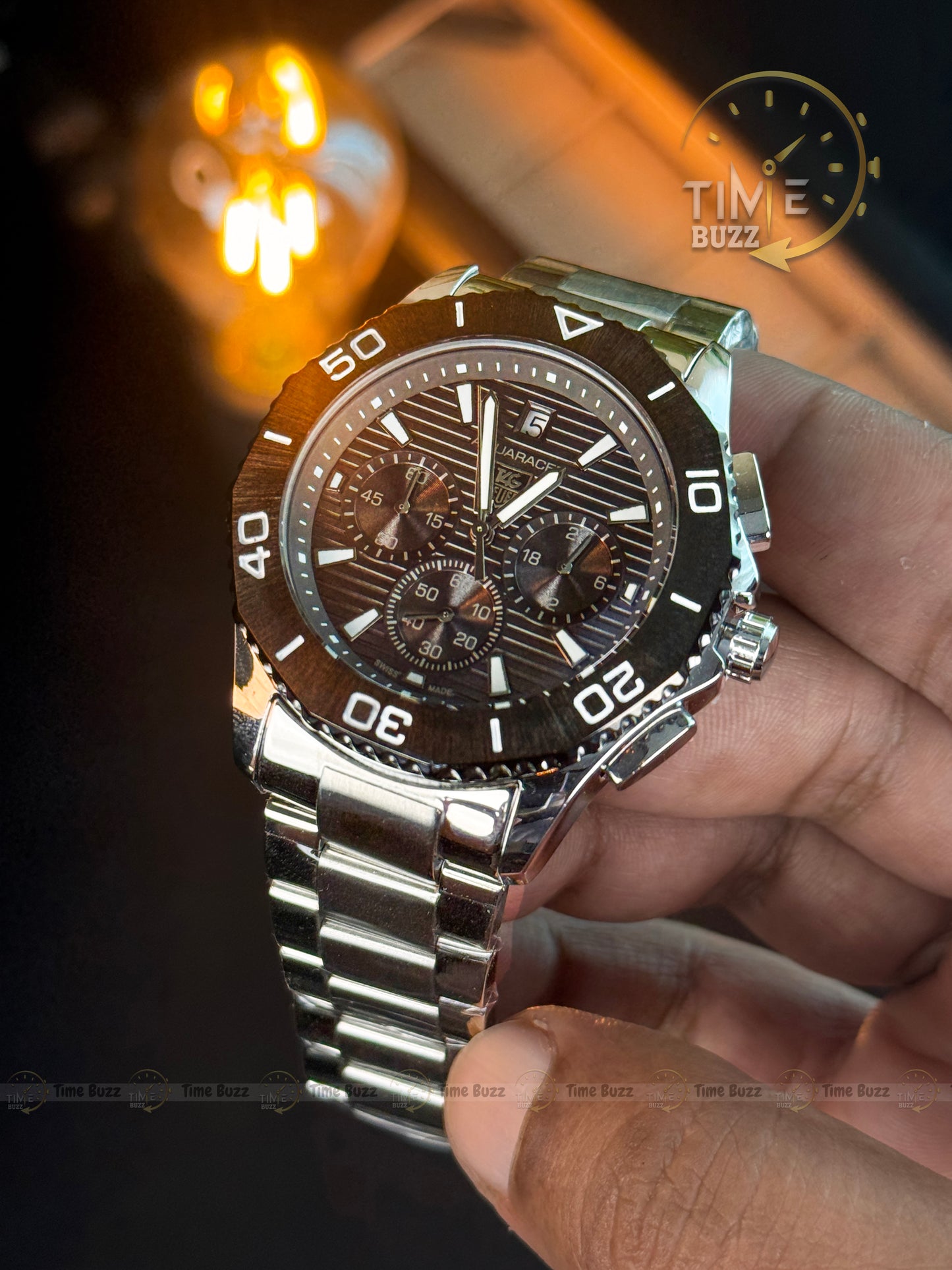 TAG Heuer Aquaracer Chronograph Men’s Watch – Brown Dial & Black Bezel