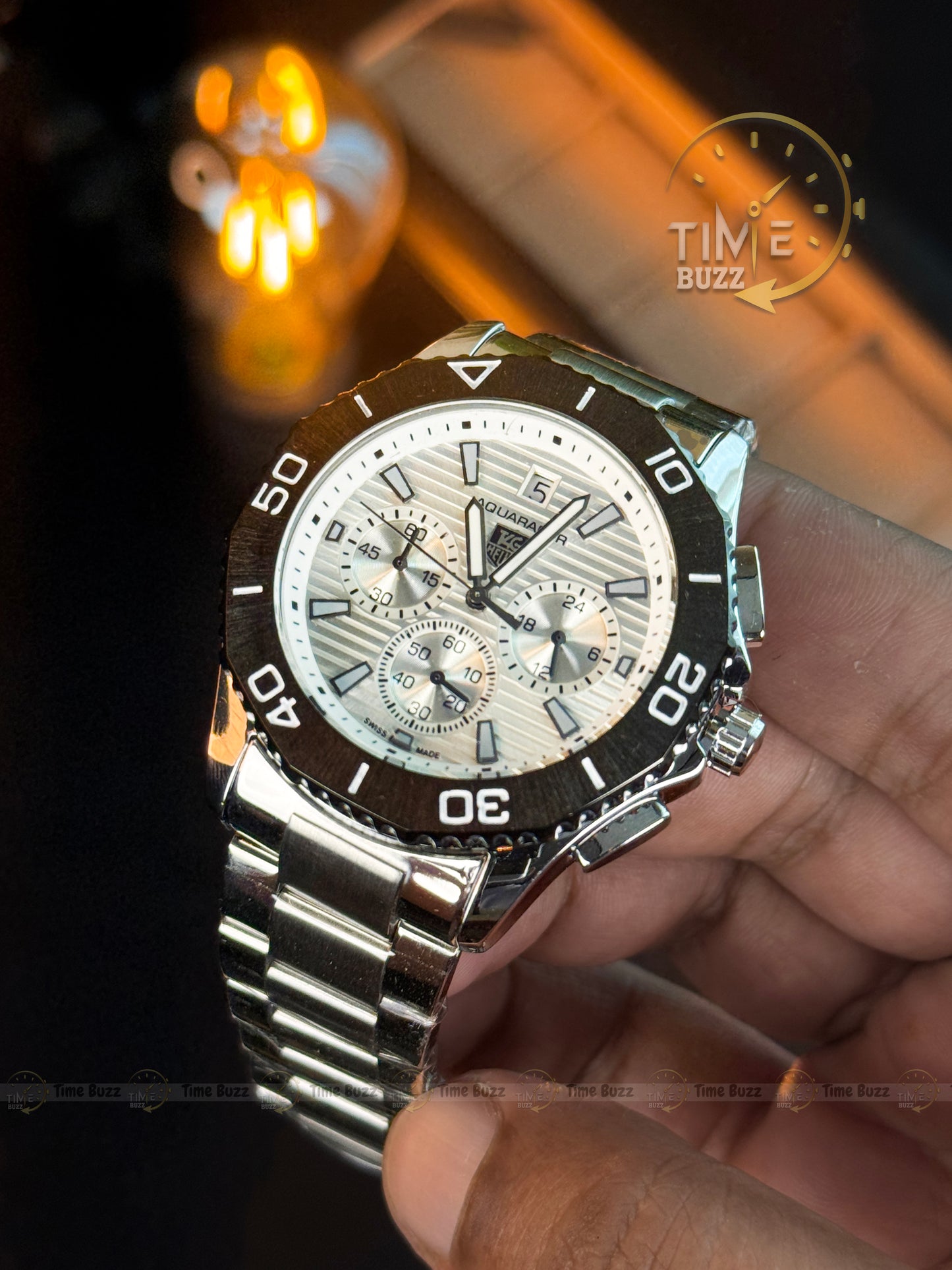 TAG Heuer Aquaracer Chronograph Men’s Watch – White Dial & Black Bezel