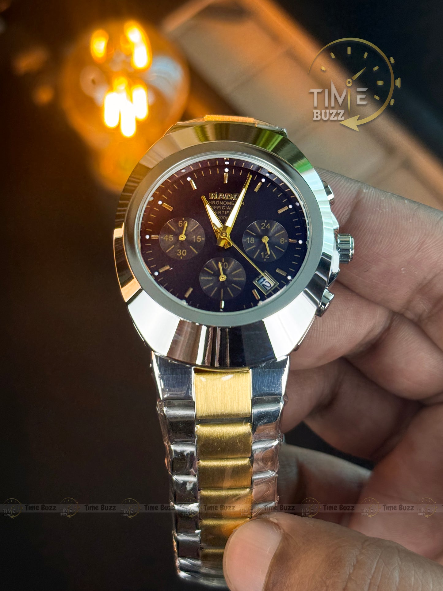 Rado Chronograph Men’s Watch – Black Dial & Two Tone Chain Strap  Meta Title