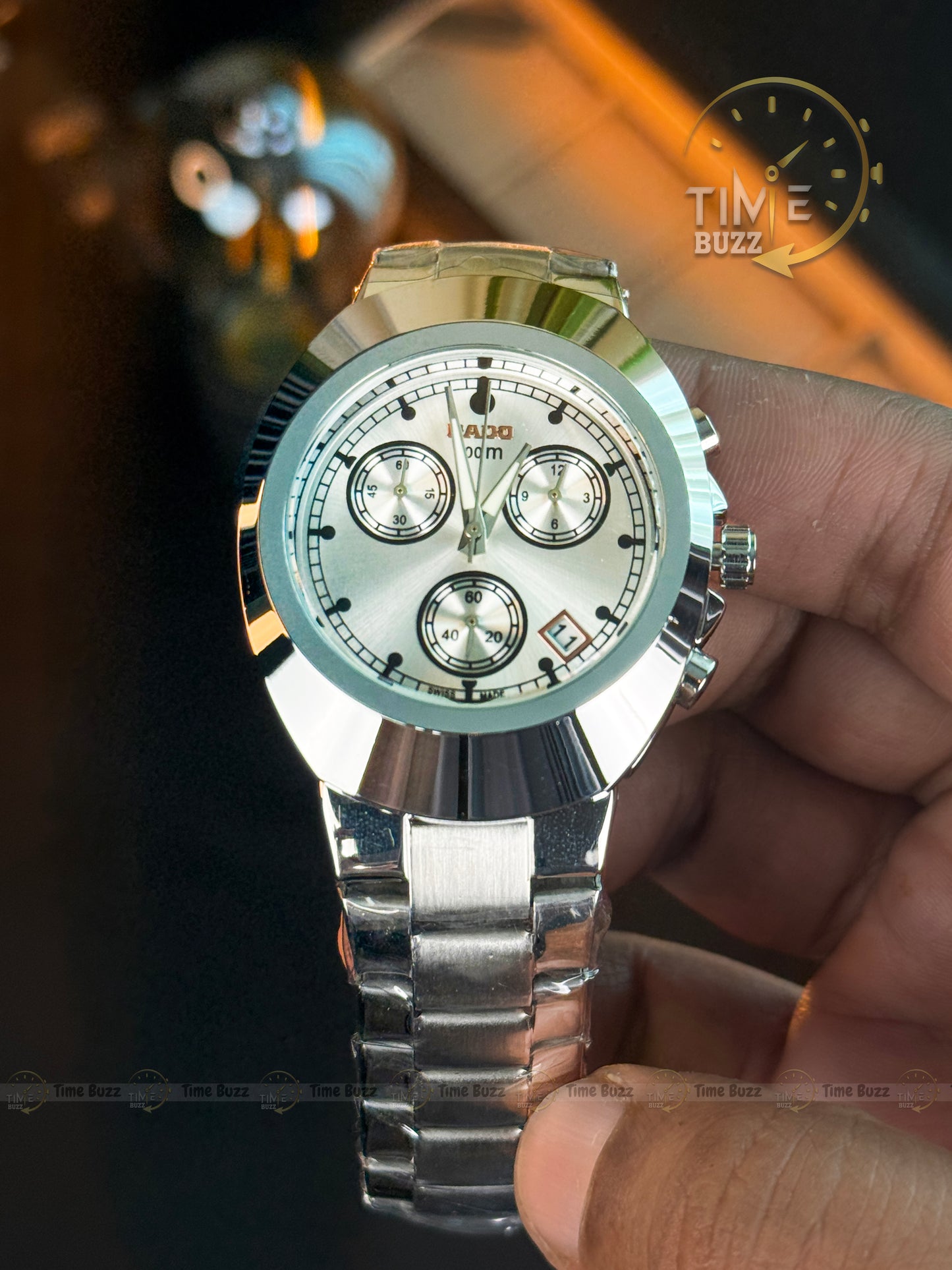 Rado Chronograph Men’s Watch – White Dial & Stainless Steel Chain Strap