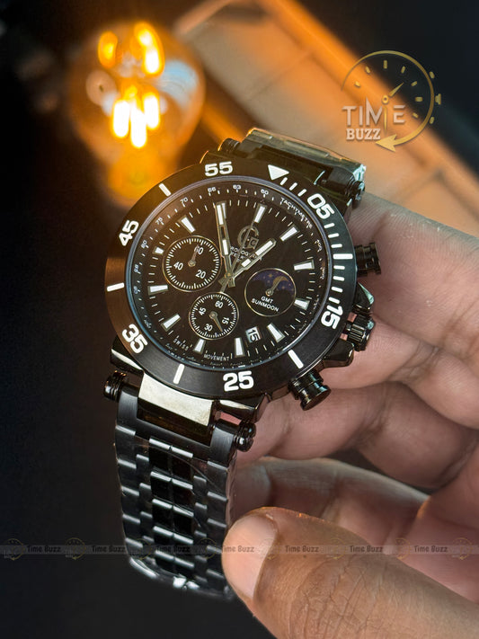 GC Chronograph Moonphase Men’s Watch – Full Black Chain Edition