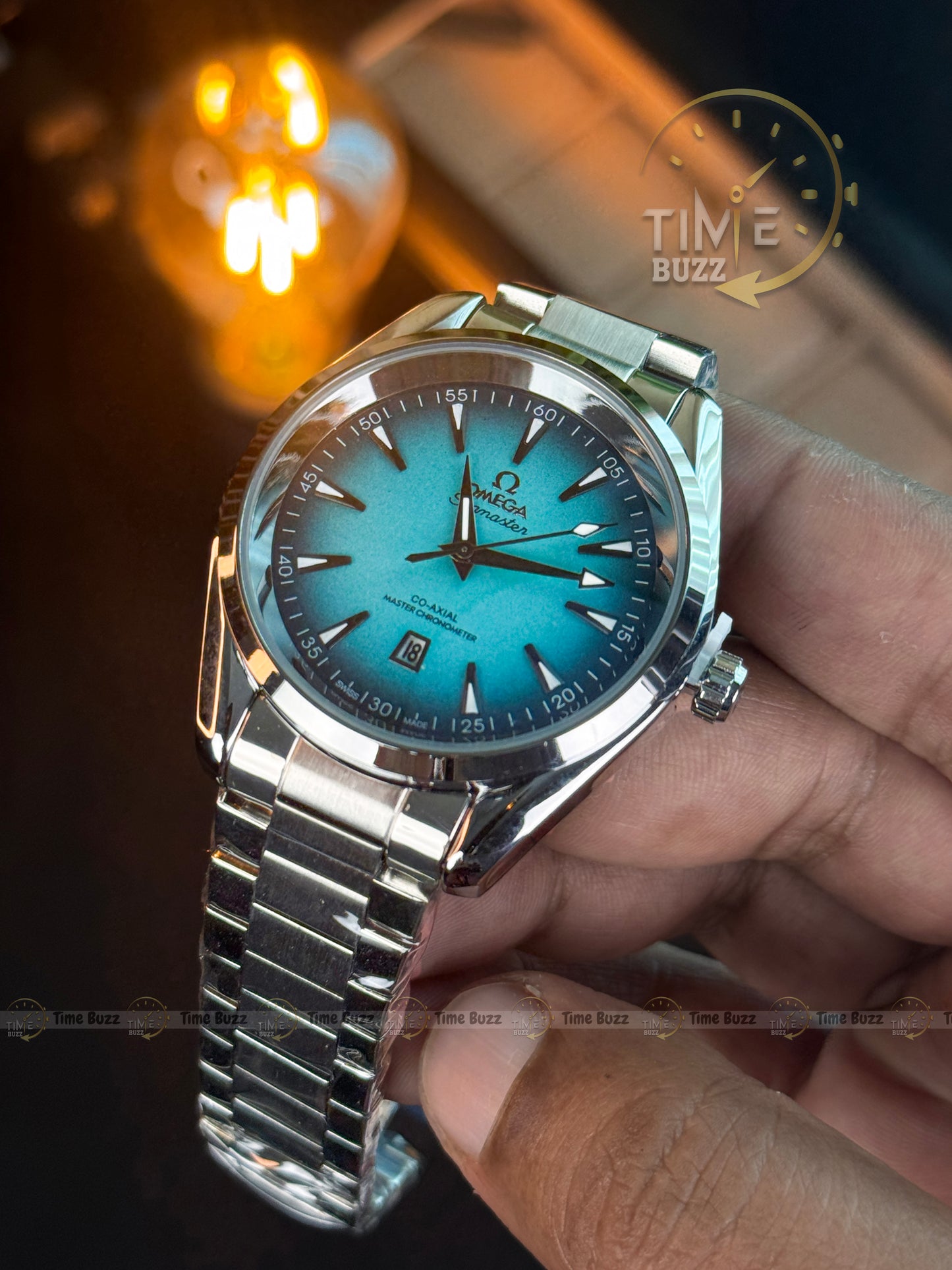 Omega Seamaster Aqua Terra Men’s Watch – Aqua Blue Dial & Stainless Steel Chain Strap