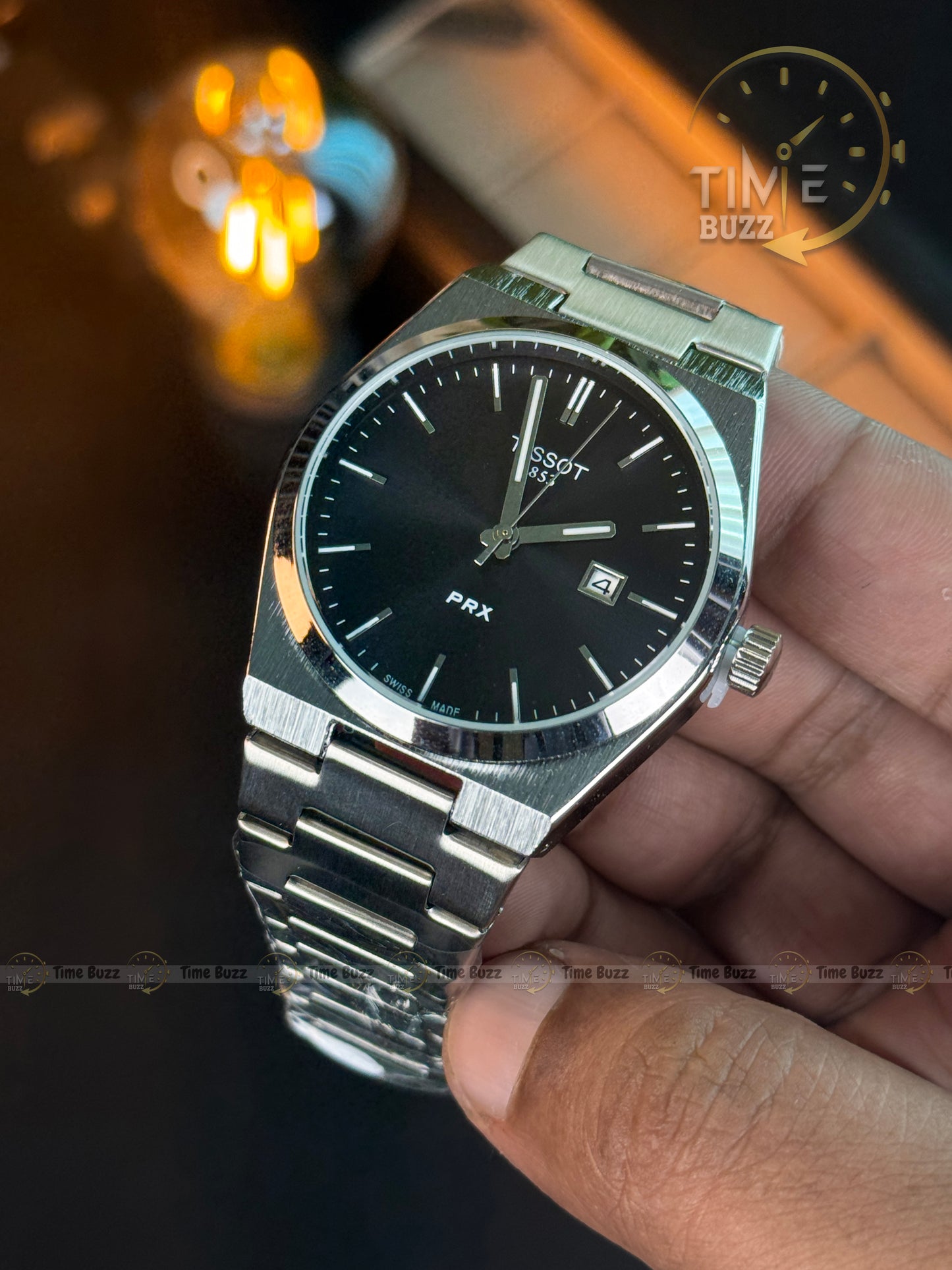 Tissot PRX 1853 Men’s Watch – Black Dial & Stainless Steel Chain Strap