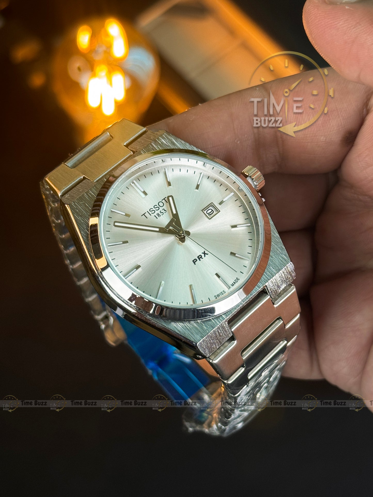Tissot PRX 1853 Men’s Watch – Silver Dial & Stainless Steel Chain Strap