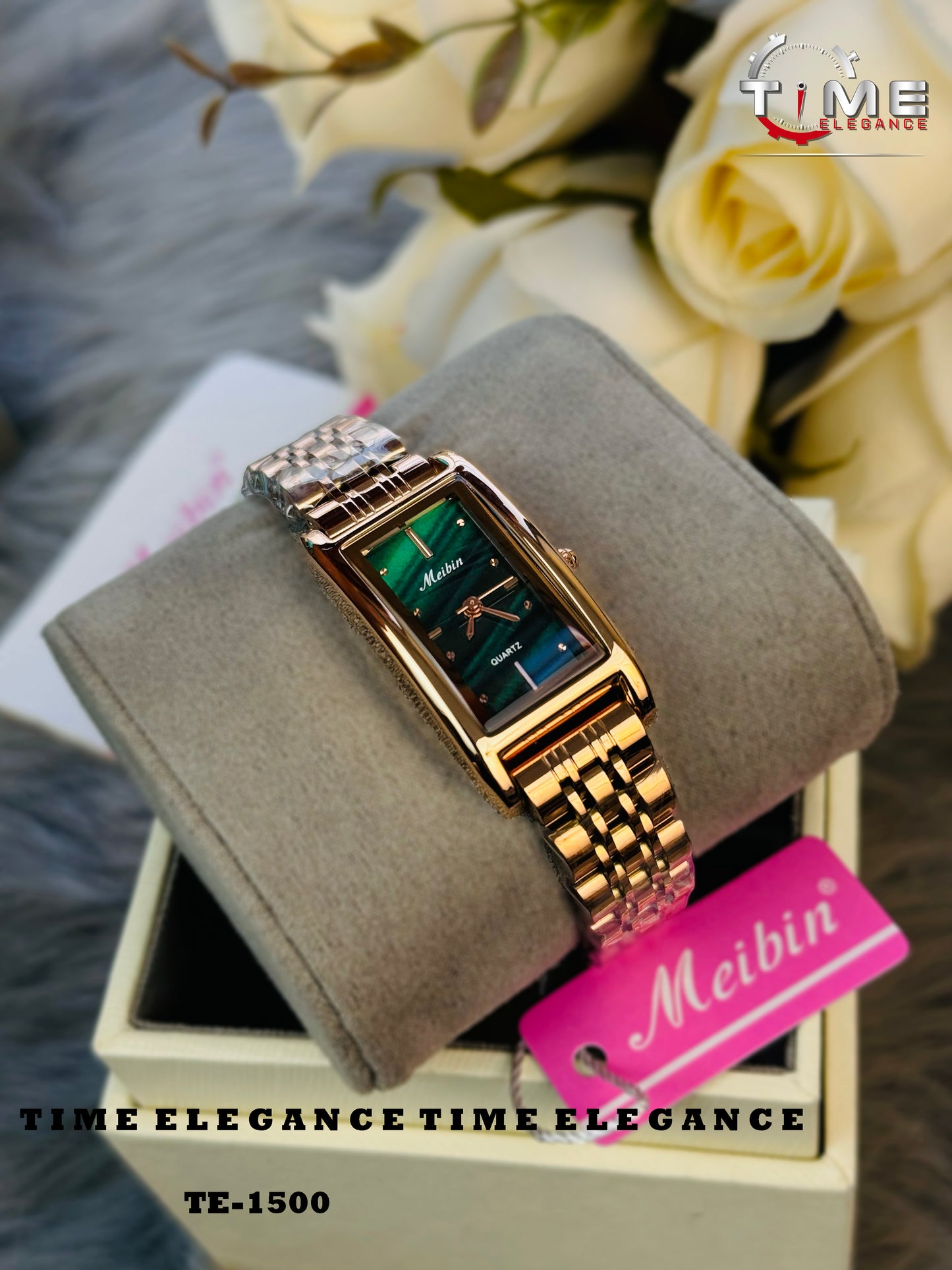 MEIBIN 1500 Women’s Luxury Quartz Watch – Stainless Steel Fashion Jewelry Wristwatch