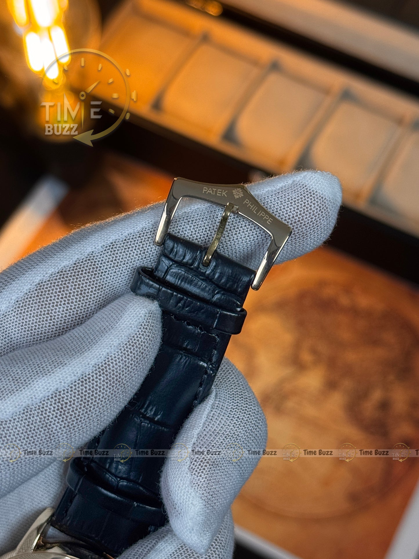 Patek Philippe Automatic Open Heart Moonphase Style Watch – Black Dial & Leather Strap