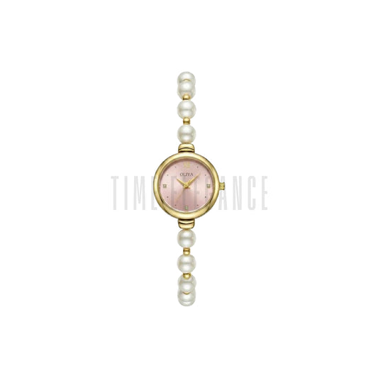 OLIYA 993 Women’s Pearl Bracelet Watch – Elegant Pink Dial Quartz Wristwatch