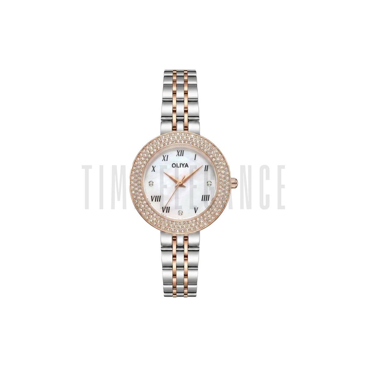 OLIYA 6802 Women’s Luxury Quartz Watch Rose White Dial– Stainless Steel 3ATM Waterproof Fashion Wristwatch