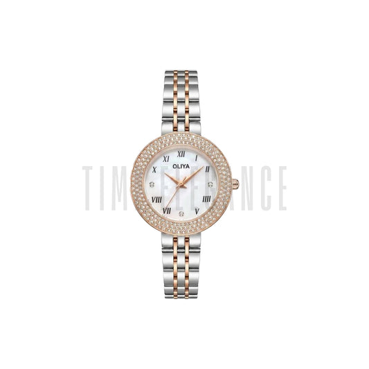 OLIYA 6802 Women’s Luxury Quartz Watch Rose White Dial– Stainless Steel 3ATM Waterproof Fashion Wristwatch