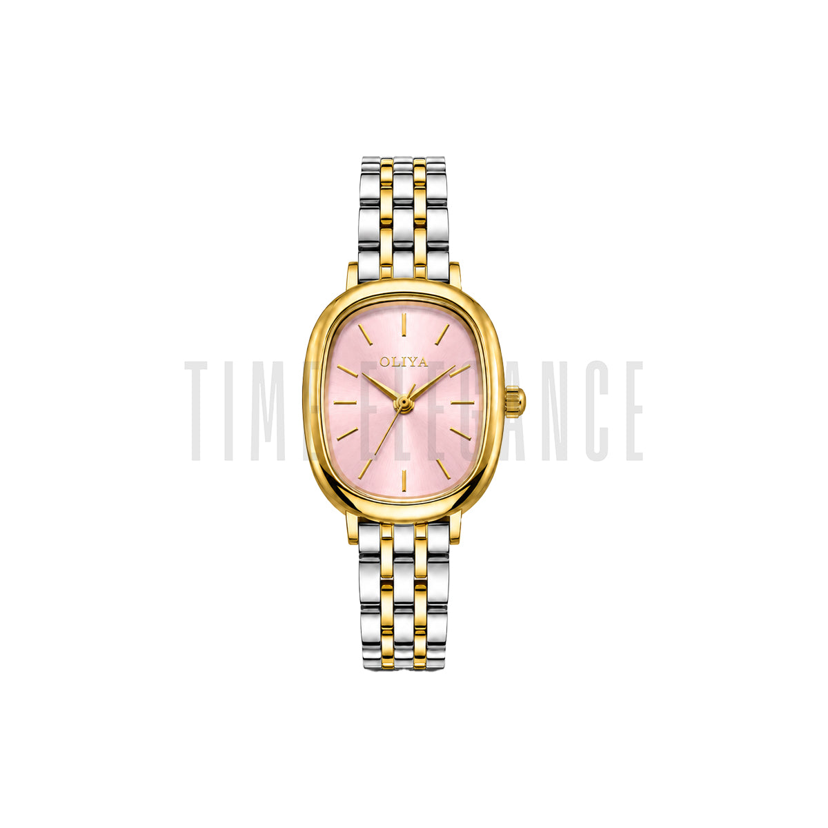 OLIYA 705 Women’s Light Pink Dial Watch – Gold Silver Bracelet